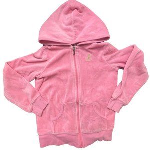 Juicy Couture Girl Pink Velour Full Zip Jacket Size 6 Girly GUC